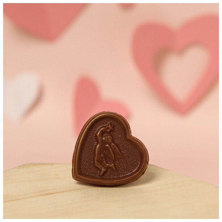 Шоколад фигурный «Сердечко с ангелочком», молочный, 7 г - фотография № 3