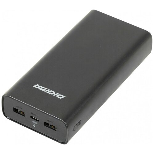 Мобильный аккумулятор Digma DGPQ20D 20000mAh 3A QC PD 225W 2xUSB беспроводная зарядка черный DGPQ20D22PBK 219200₽