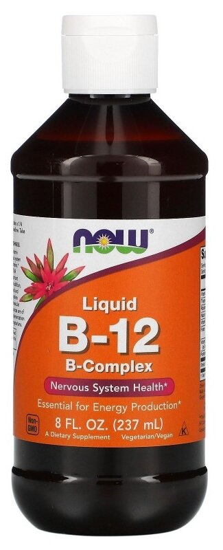 Раствор NOW Liquid B-12 B-Complex, 320 г, 237 мл