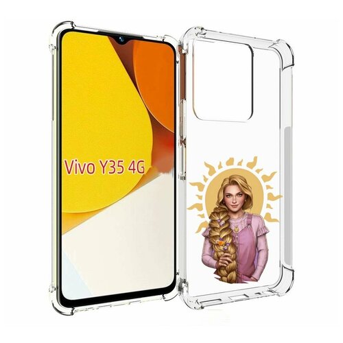 Чехол MyPads девушка-с-большой-косой для Vivo Y35 4G 2022 / Vivo Y22 задняя-панель-накладка-бампер