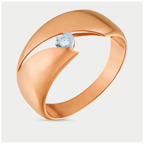 фото Кольцо из розового золота 585 пробы для женщин с фианитом (арт. 011561-1102) (21 / 3,14 / 4500000379145) gold center