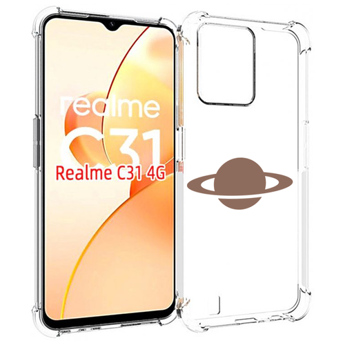 Чехол MyPads сатурн для OPPO Realme C31 задняя-панель-накладка-бампер чехол mypads разноцветный дым для oppo realme c31 задняя панель накладка бампер