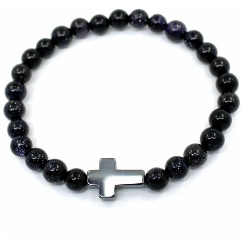 фото Handinsilver ( посеребриручку ) браслет из синего авантюрина 6мм с крестом