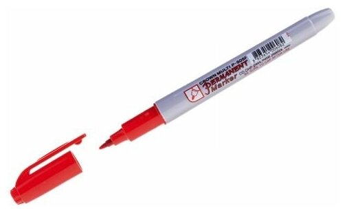Маркер перманентный Crown "Multi Marker Super Slim" красный, пулевидный (толщ. линии 1.0 мм. Цвет красный) (P-505FRed) (CROWN маркеры)
