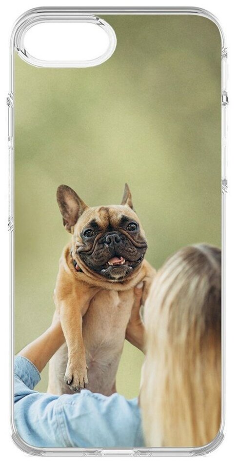 Силиконовый чехол / накладка / бампер Хозяйка и бульдог для iPhone 6