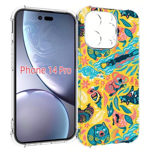 Чехол MyPads seamless-pattern для iPhone 14 Pro задняя-панель-накладка-бампер чехол mypads seamless pattern для vivo iqoo 11 pro задняя панель накладка бампер