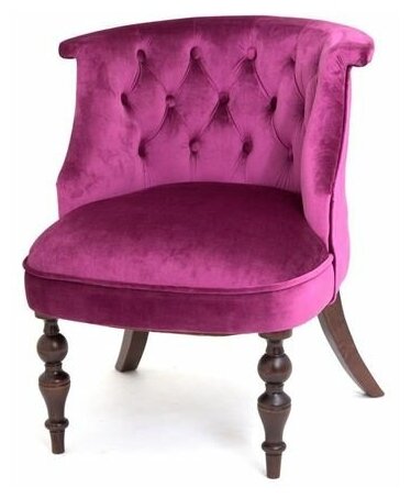 Кресло Бархат деревянное мягкое Red&Black темный тон/темно-розовый
