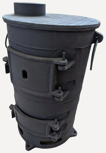 Изображение товара Печь чугунная армейская ПОВ-57 буржуйка из серого чугуна марок СЧ10-СЧ15 ГОСТ 1412-85, соответствует РСТ РСФСР 678-82