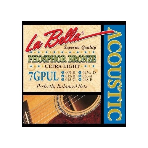 Струны для акустической гитары металлические LA BELLA 7GPUL 9-48 струны для акустической гитары металлические la bella 7gpul 9 48