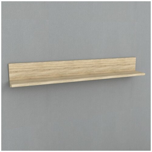 Полка настенная навесная широкая со скрытым крепежом ПН03 молочный дуб/кремовая