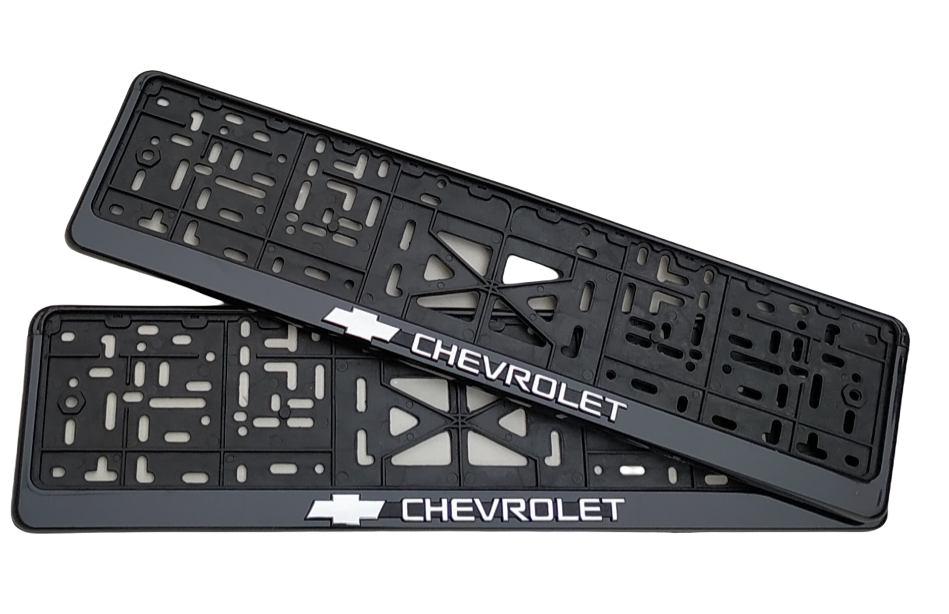 Рамка для номера автомобиля с надписью "CHEVROLET" пластиковая 2 шт.