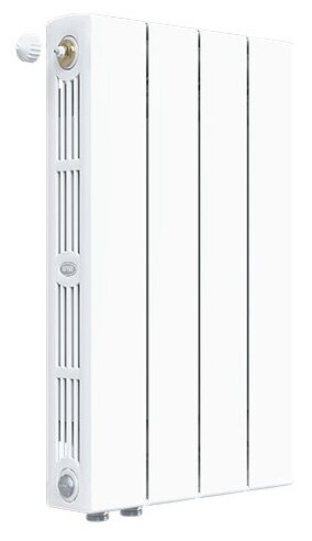 Радиатор биметаллический Rifar Supremo Ventil SVR 500 мм 4 секции 3/4 нижнее правое подключение белый