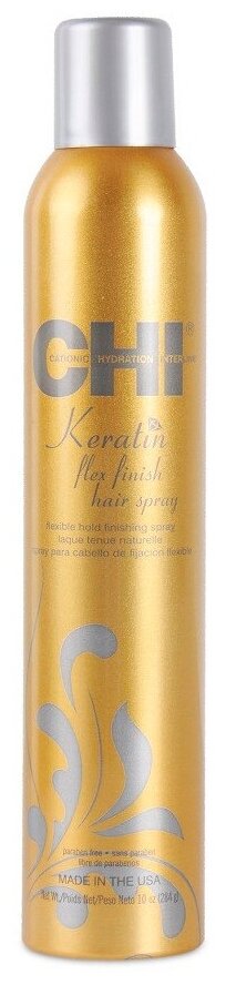 Chi Keratin Flex Finish Hair Spray - Чи Флекс Финиш Лак для волос "Кератин" средней фиксации с кератином, 284 г -
