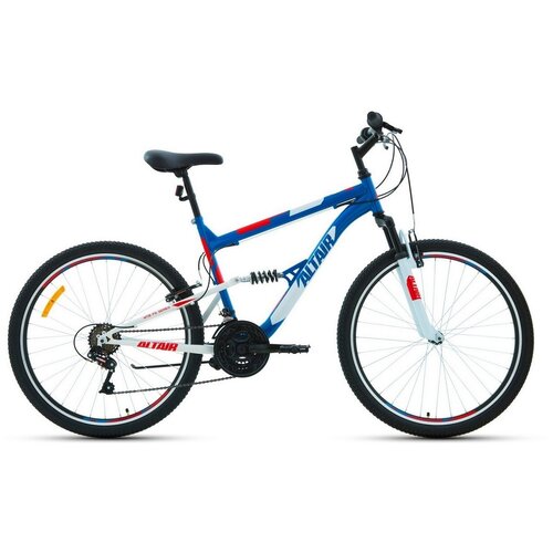 Велосипеды Двухподвесы Altair MTB FS 26 10 год 2021 цвет Синий-Красный ростовка 18 21965₽