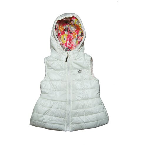 фото Жилет для девочки с капюшоном, mdm midimod gold, размер 92-98, цвет белый