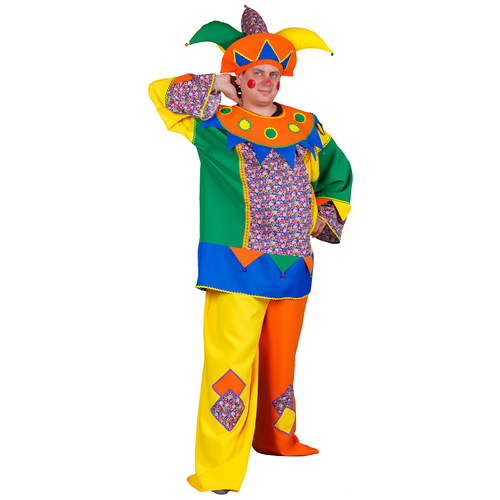 Взрослый костюм Скоморох Петрушка (48) взрослый карнавальный костюм ec 201191 скоморох макар