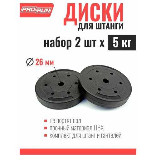 Набор дисков для штанги ProRun, пластиковых 2 x 5 кг, 100-5014