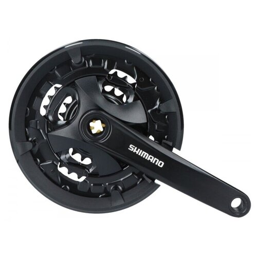 Шатун Shimano MT101 175мм 40/30/22 для 3*9 ск с защитой черный EFCMT101E002CLB система shimano altus fc mt101 9ск квадрат 40 30 22t 175mm защита