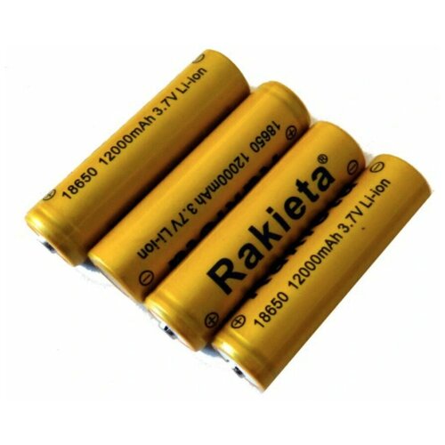 Аккумулятор литий-ионный Rakieta-18650 12000 мАч 3.7V, аккумуляторные батареи, комплект из 4-х штук