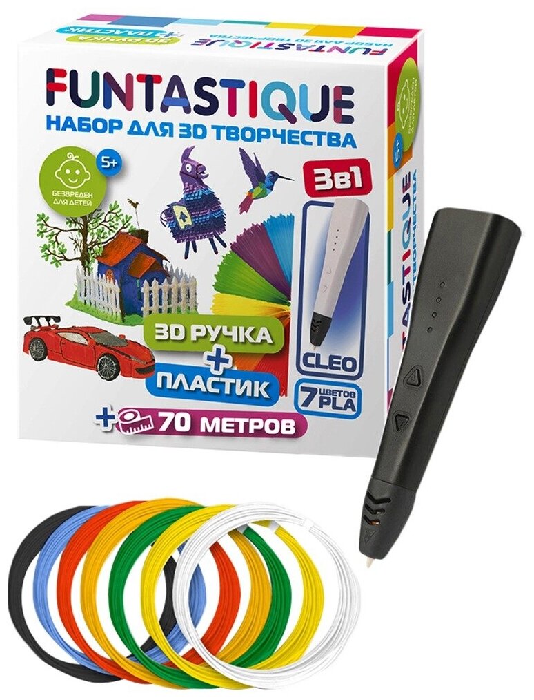 Набор Funtastique 3D-ручка CLEO + PLA 7 цветов (FPN04B-PLA-7)