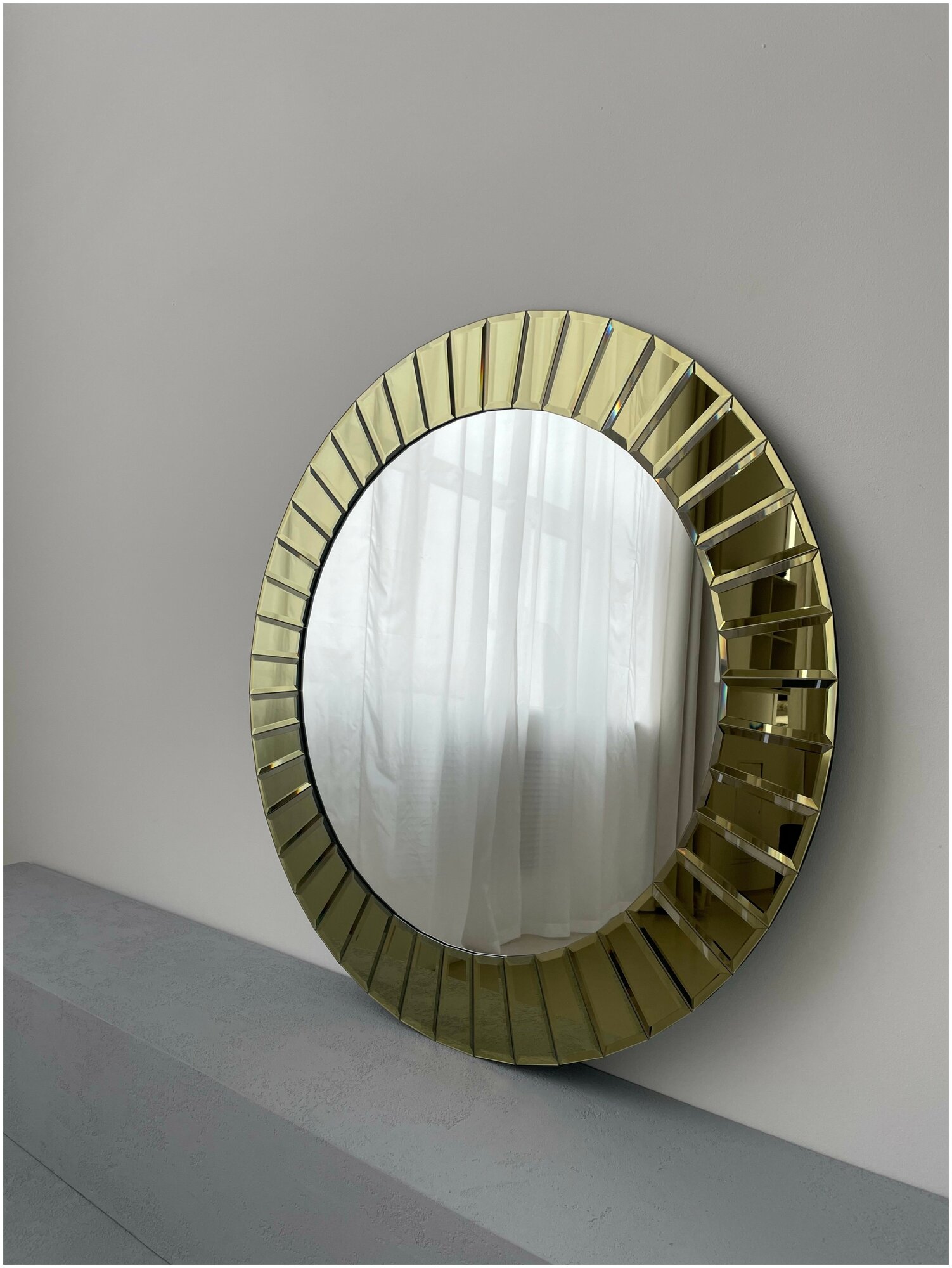 Зеркало Мир стекла и зеркал Аура золотая круглое 70 см - фотография № 6