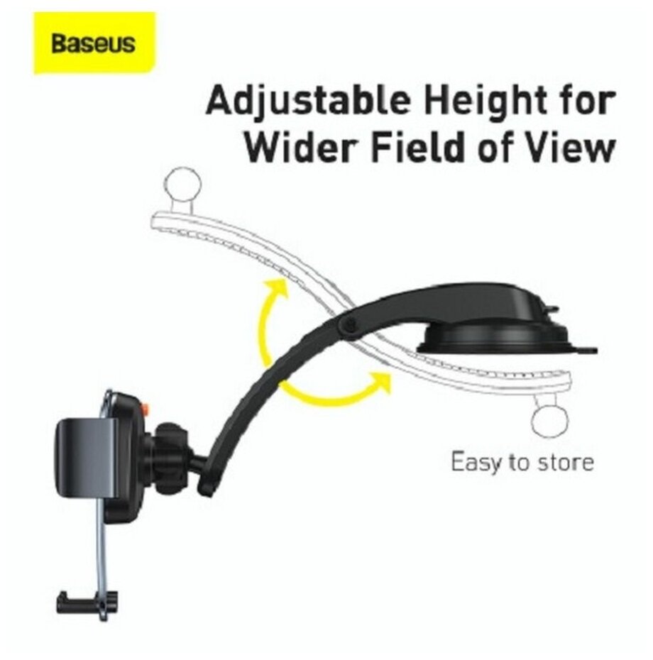 Держатель для телефона Baseus Easy Control Clamp Car Mount Holder Black (SUYK000001) - фото №13