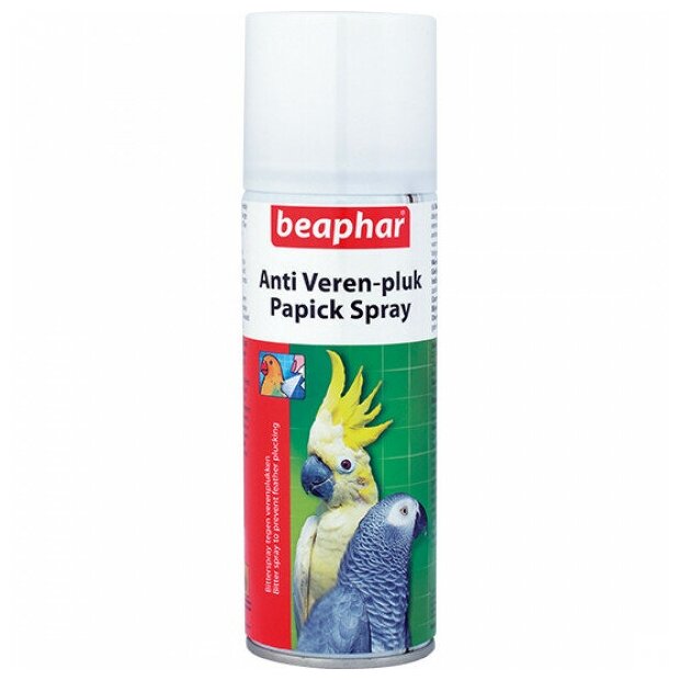 Anti Veren-pluk Papick Spray (Beaphar) спрей против выдергивания перьев у птиц, 200 мл - фотография № 8