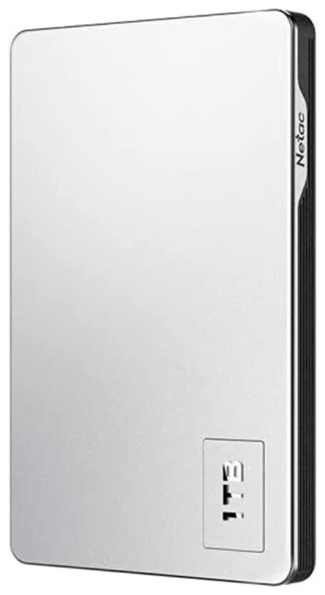 External HDD 2.5" Netac 1.0Tb K338 NT05K338N-001T-30SL USB3.0, Silver-Grey