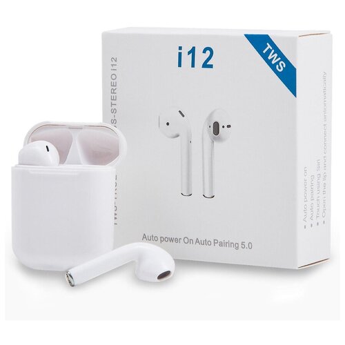 Беспроводные TWS наушники с микрофоном i12 наушники для телефона IPhone сенсорное управление Android bluetooth 50 43000₽