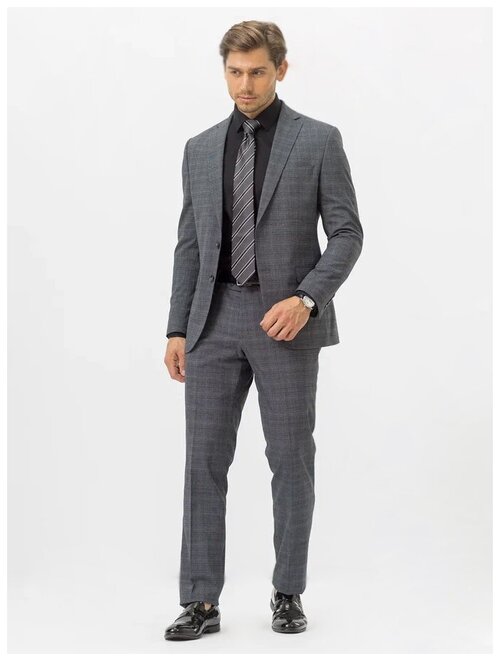 Костюм Marc de Cler, пиджак и брюки, классический стиль, полуприлегающий силуэт, однобортная, карманы, размер 194-56, серый