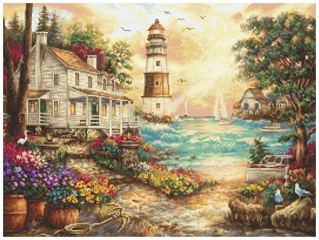 Набор для вышивания Letistitch "Cottage by the sea", 42x32 см