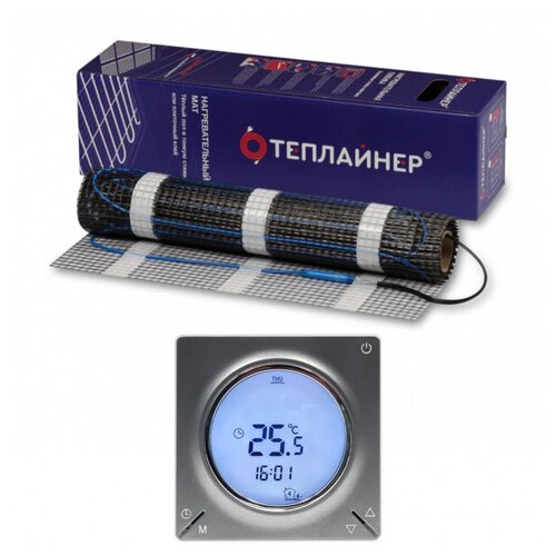 Комплект теплого пола под плитку Теплайнер Floor 4 квм с терморегулятором ТР-420 wi-fi графит 9380₽