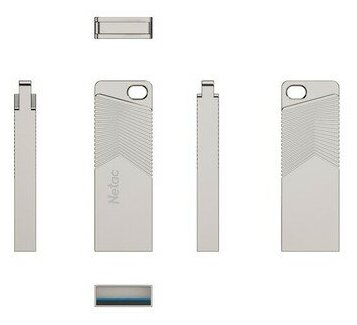 USB флешка Netac UM1 128Gb silver USB 3.2 (NT03UM1N-128G-32PN)