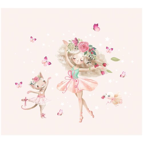 Фотообои флизелин эко Балерина и кошка 300х270 6723₽