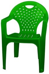 Кресло стул дачный со спинкой пластиковый, цвет зеленый