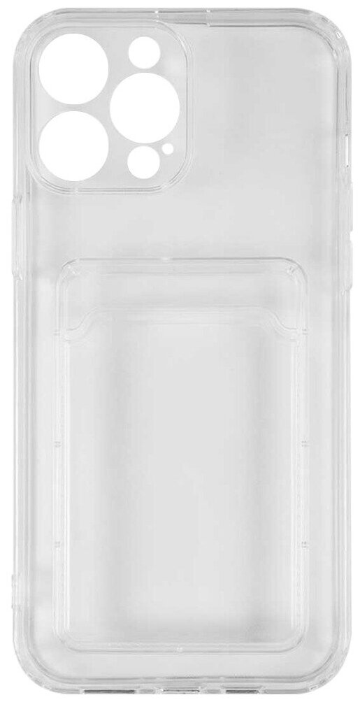 Накладка iBox Crystal для iPhone 12 Pro Max с кардхолдером силикон прозрачный