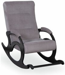 Кресло-качалка с подножкой ткань велюр Тироль цвет Галька ( Pebble)