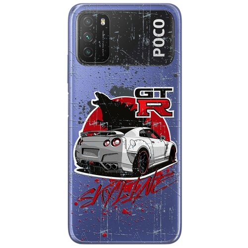 Силиконовый чехол Mcover для Xiaomi Poco M3 с рисунком Nissan GTR Skyline силиконовый чехол mcover на xiaomi poco f3 с рисунком nissan gtr skyline