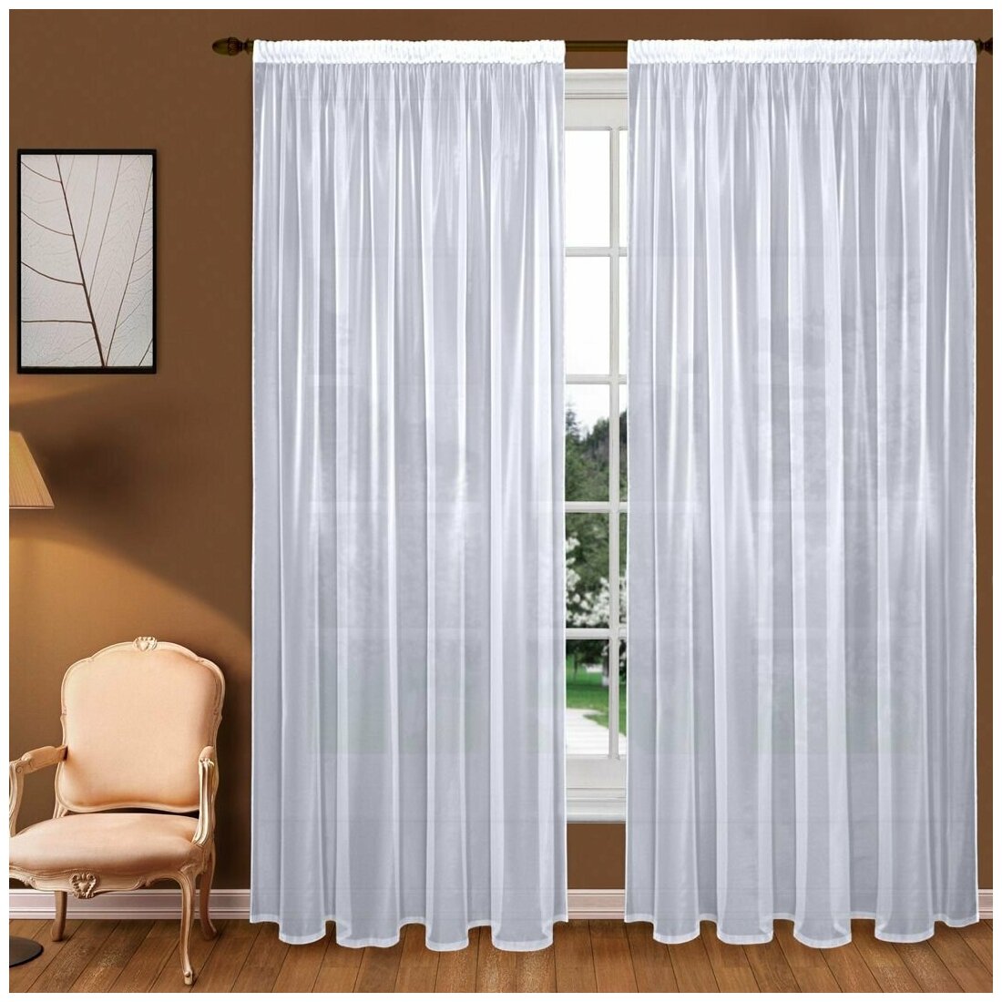 фото Тюль вуаль Sola T102-1, белый, 200*250 см - 2 шт