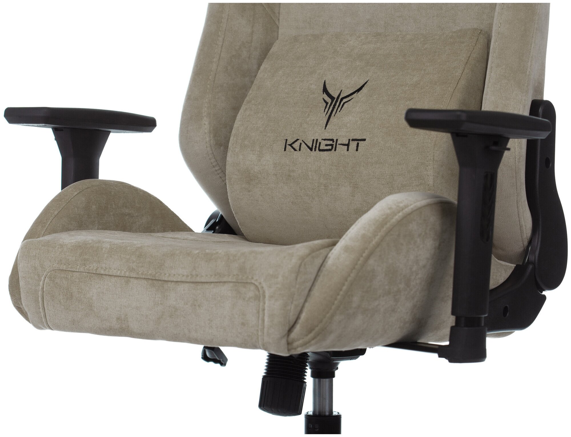 Кресло игровое Knight N1 Fabric бежевый Light-21 с подголов. крестовина металл - фотография № 7