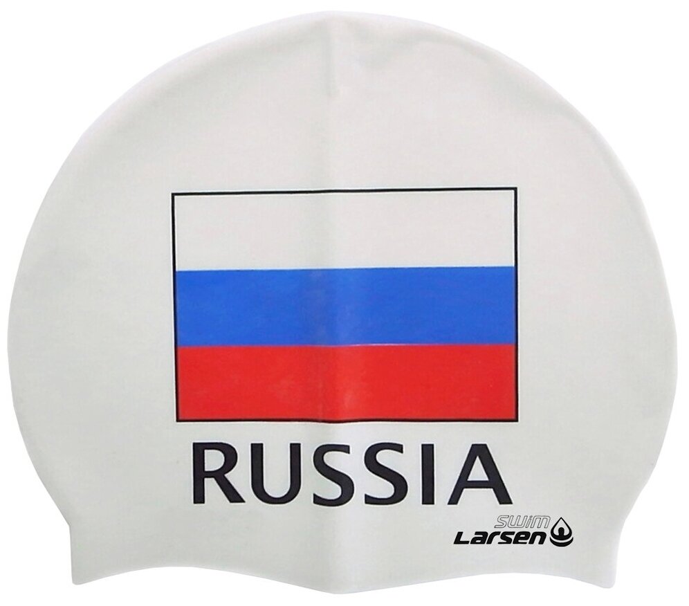 Шапочка плавательная Larsen Russia, силикон, белый