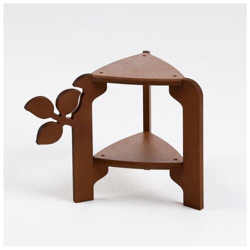 Стойка-полка для цветов двухъярусная Флора 21х27х25 см цвет Орех 1323₽