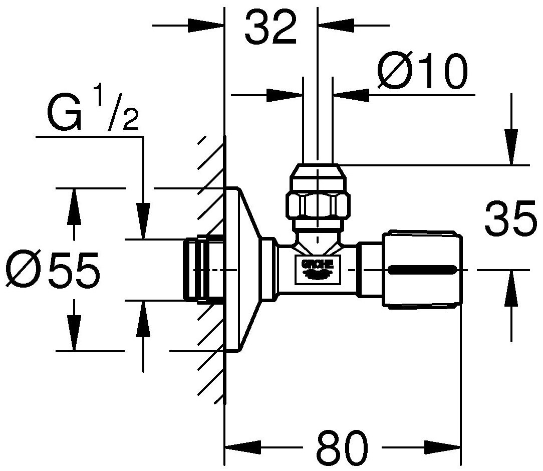Угловой вентиль Grohe - фото №2