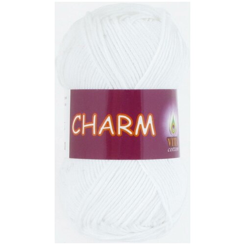 Пряжа VITA cotton CHARM Vita, белый - 4151, 100% мерсеризованный хлопок, 5 мотков, 50 г., 106 м.