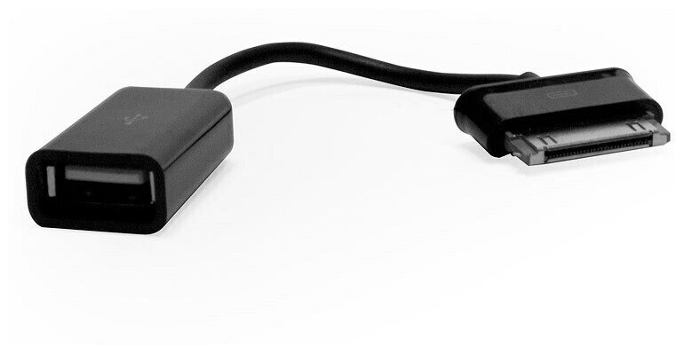 фото Кабель-переходник OTG Samsung 30-pin -> USB 2.0 F для подключения внешних USB-устройств к Samsung GalaxyTab, Tab 2, Note. Замена EPL-1PL0BEGSTD. Черный