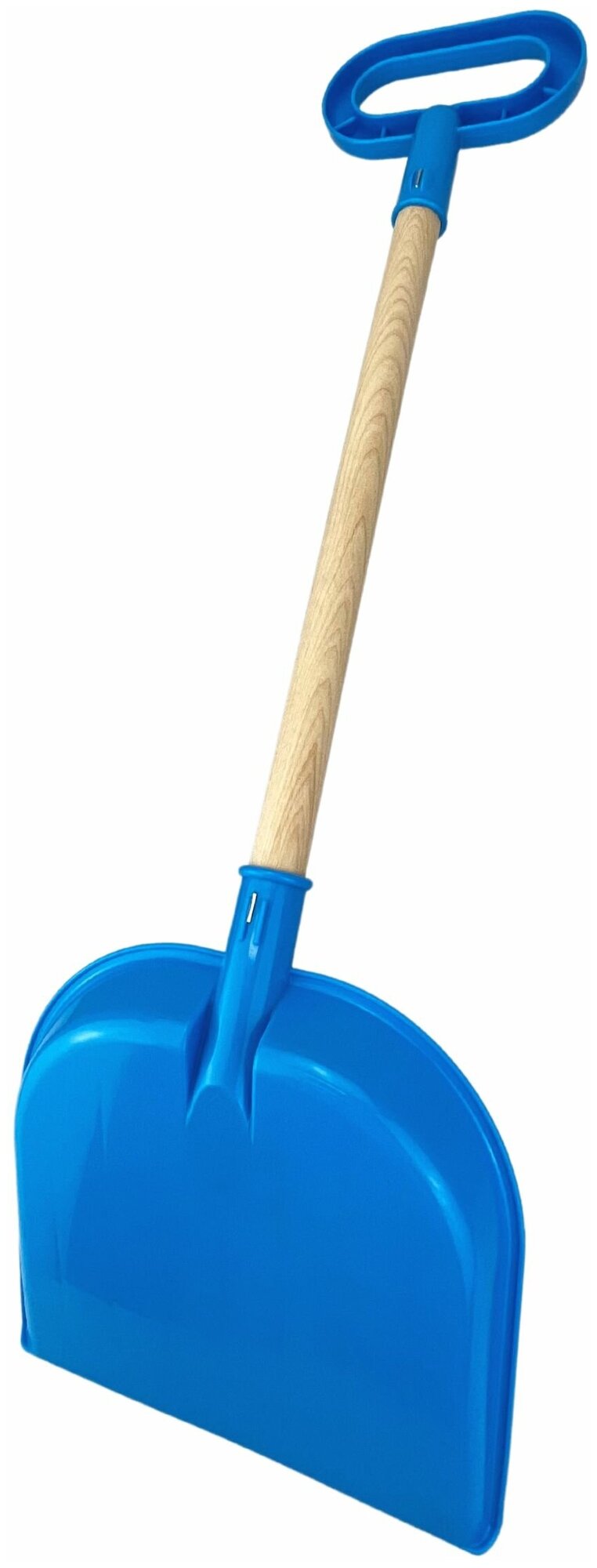 Лопата детская, с деревянной ручкой, для снега и песка, голубая, размер лопаты - 19 х 2,5 х 60 см. - фотография № 7