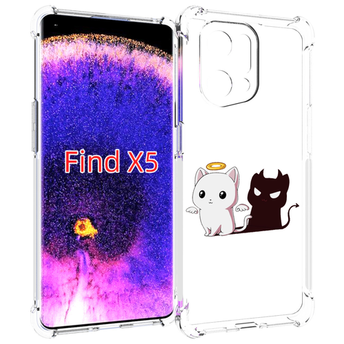 Чехол MyPads котик-с-злой-тенью для Oppo Find X5 задняя-панель-накладка-бампер чехол mypads злой тор для oppo find x5 задняя панель накладка бампер