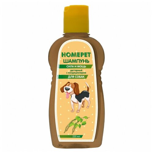 Шампунь Homepet Сила и Мощь дегтярный с кондиционером для собак (220 мл)