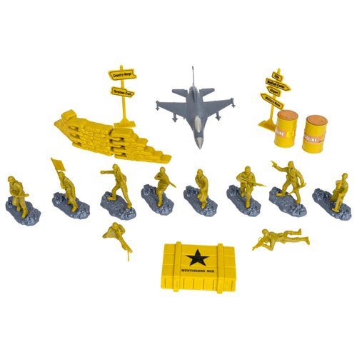 фото Игровой набор bondibon "армия" 10 солдатиков с оружием и аксессуарами, самолёт, военная карта