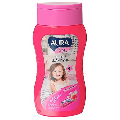 AURA BABY Детский шампунь для девочек 3+, 200мл